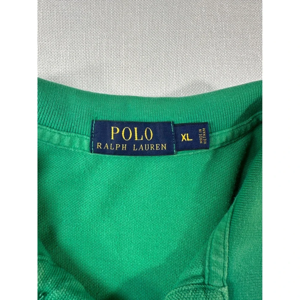 Polo Ralph Lauren Mens XL Kelly Green Short Sleeve Mesh Cotton‎ Polo Shirt Pony